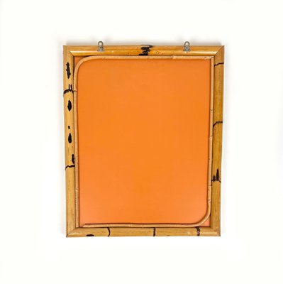 Mid-Century Rectangular Wall Mirror Double Bamboo Frame, Italy, 1970s-LYQ-1437360