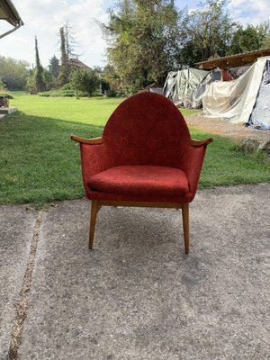 Mid-Century Red Armchair, 1960s-OXJ-1703970