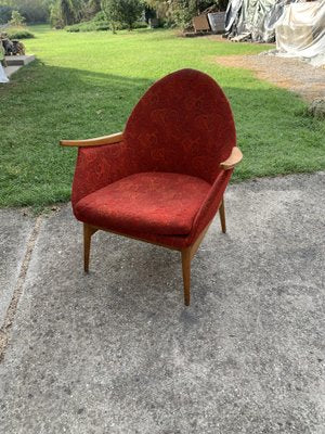 Mid-Century Red Armchair, 1960s-OXJ-1703970