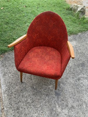 Mid-Century Red Armchair, 1960s-OXJ-1703970