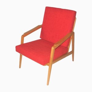 Mid-Century Red Armchair, Czechoslovakia, 1960s-ZWG-1407491