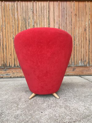 Mid-Century Red Armchair with Special Legs, 1950s-OXJ-1370946