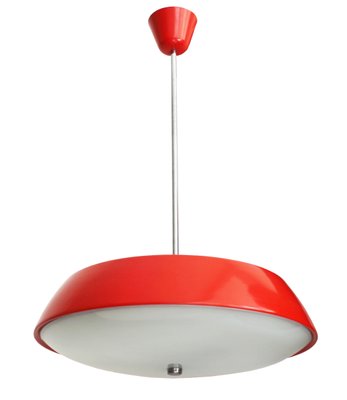 Mid-Century Red Ceiling Lamp by Josef Hurka for Napako, 1960s-BAR-1933312