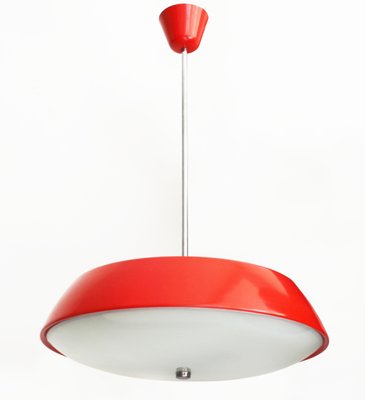 Mid-Century Red Ceiling Lamp by Josef Hurka for Napako, 1960s-BAR-1933312