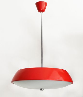 Mid-Century Red Ceiling Lamp by Josef Hurka for Napako, 1960s-BAR-1933312