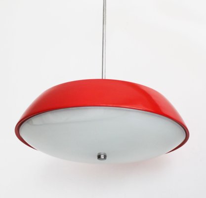 Mid-Century Red Ceiling Lamp by Josef Hurka for Napako, 1960s-BAR-1933312