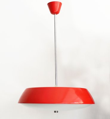 Mid-Century Red Ceiling Lamp by Josef Hurka for Napako, 1960s-BAR-1933312