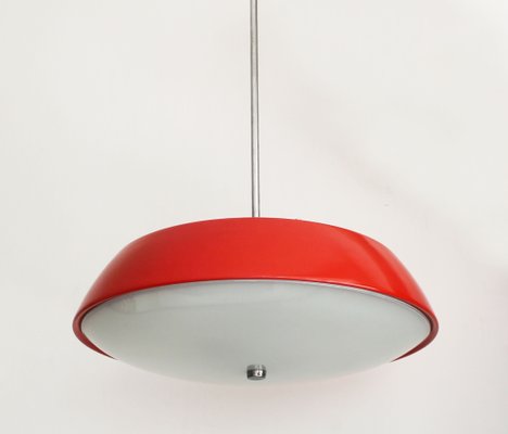 Mid-Century Red Ceiling Lamp by Josef Hurka for Napako, 1960s-BAR-1933312