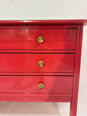 Mid-Century Red Chest of Drawers attributed to Carlo di Carli, Italy, 1970s-FGA-1757434