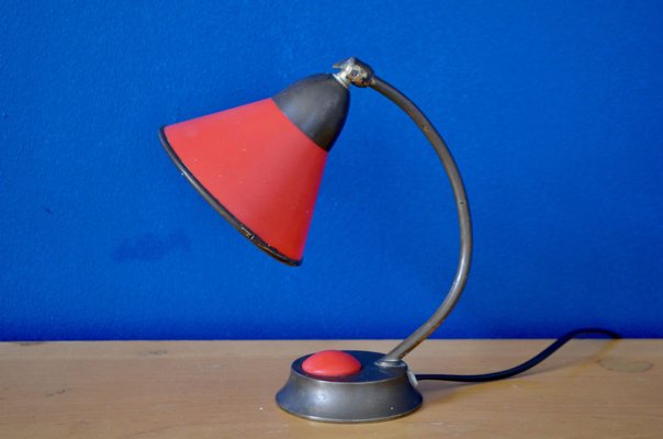 Mid-Century Red Cocotte Table Lamp, 1950s-AIU-1328092