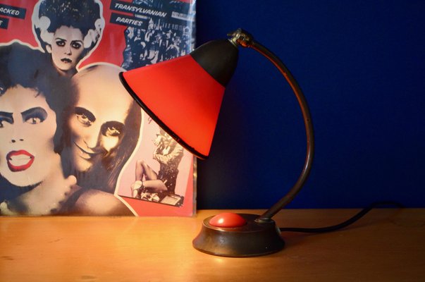 Mid-Century Red Cocotte Table Lamp, 1950s-AIU-1328092