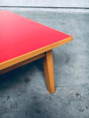 Mid-Century Red Coffee Table, Belgium, 1950s-RQV-1823439