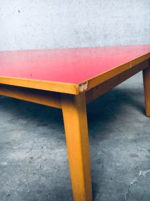 Mid-Century Red Coffee Table, Belgium, 1950s-RQV-1823439