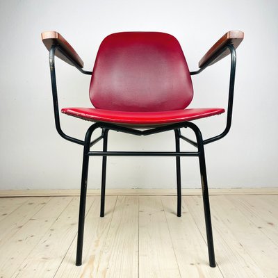 Mid-Century Red Dining Chair, Italy, 1960s-WQC-1782074