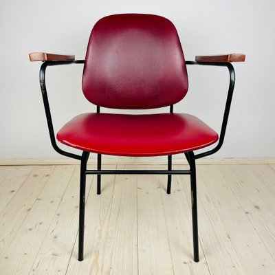 Mid-Century Red Dining Chair, Italy, 1960s-WQC-1782074