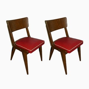 Mid-Century Red Dining Chairs, Set of 2-AFE-556781