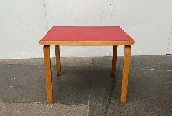 Mid-Century Red Dining Table or Desk by Alvar Aalto for Artek, 1960s-UAH-1736387