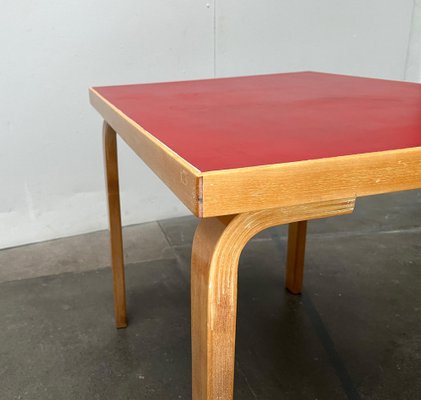 Mid-Century Red Dining Table or Desk by Alvar Aalto for Artek, 1960s-UAH-1736387