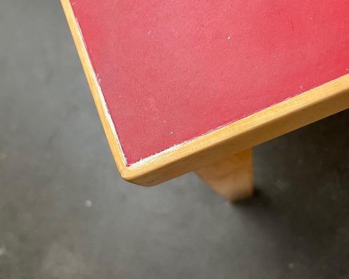 Mid-Century Red Dining Table or Desk by Alvar Aalto for Artek, 1960s-UAH-1736387