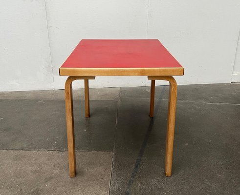 Mid-Century Red Dining Table or Desk by Alvar Aalto for Artek, 1960s-UAH-1736387