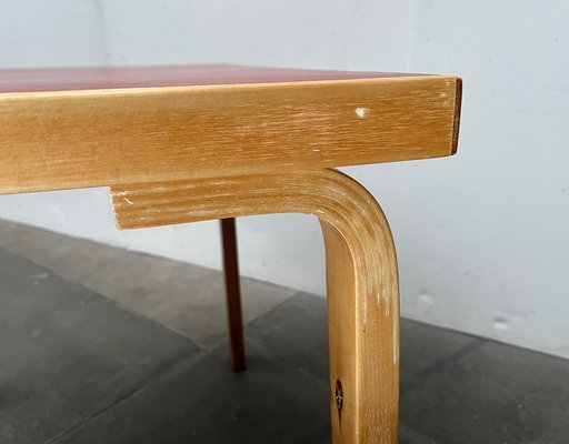 Mid-Century Red Dining Table or Desk by Alvar Aalto for Artek, 1960s-UAH-1736387