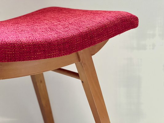 Mid-Century Red Fabric Footstool, 1970s-ALG-1337870