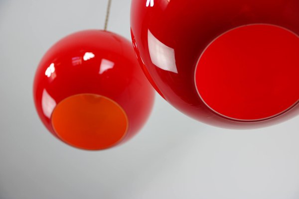 Mid-Century Red Glass Pendant Lamp-HGJ-1187972