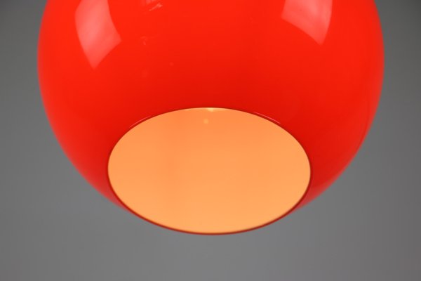 Mid-Century Red Glass Pendant Lamp-HGJ-738987