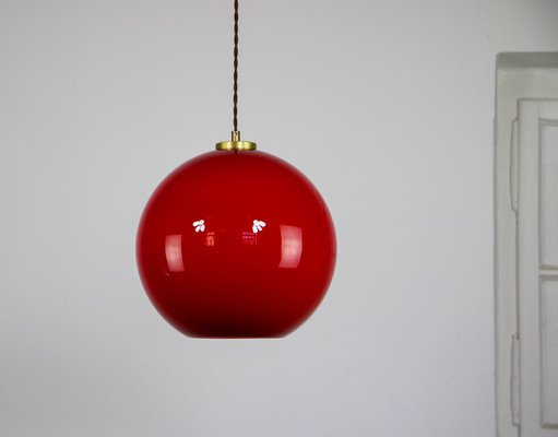 Mid-Century Red Glass Pendant Lamp-HGJ-1187971