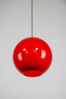 Mid-Century Red Glass Pendant Lamp-HGJ-1187971