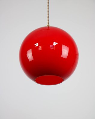 Mid-Century Red Glass Pendant Lamp-HGJ-1187971