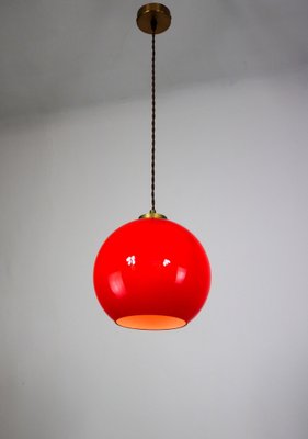 Mid-Century Red Glass Pendant Lamp-HGJ-1187972