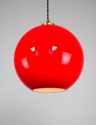 Mid-Century Red Glass Pendant Lamp-HGJ-1187971