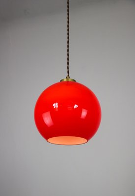 Mid-Century Red Glass Pendant Lamp-HGJ-1187972