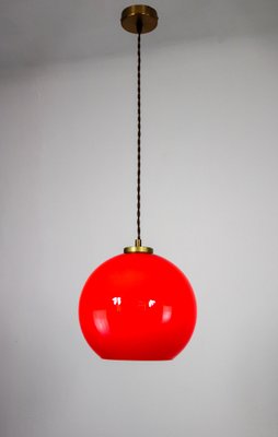 Mid-Century Red Glass Pendant Lamp-HGJ-1187972