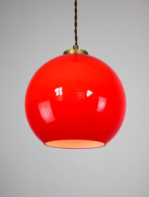 Mid-Century Red Glass Pendant Lamp-HGJ-1187972