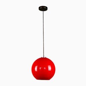 Mid-Century Red Glass Pendant Lamp-HGJ-738987