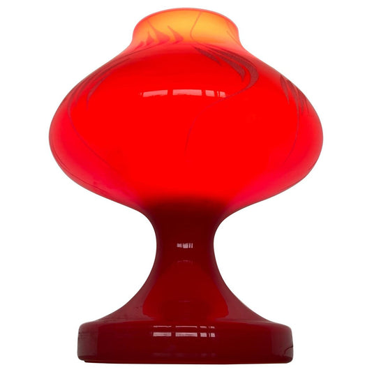 Mid-Century Red Glass Table Lamp by Stefan Tabera for Valašské Meziříčí, 1960s