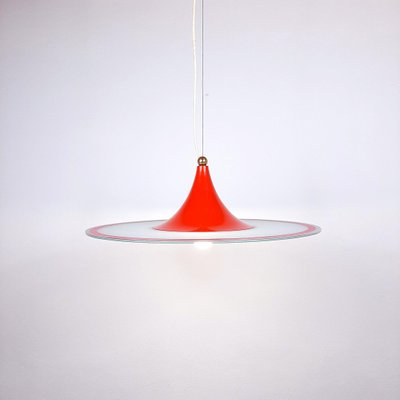 Mid-Century Red Pendant Lamp, Italy, 1960s-WQC-843054