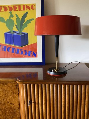 Mid-Century Red Table Lamp by Oscar Torlasco for Lumi, Italy, 1950s-TXN-1748929