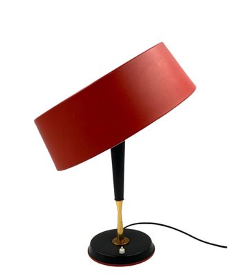 Mid-Century Red Table Lamp by Oscar Torlasco for Lumi, Italy, 1950s-TXN-1748929