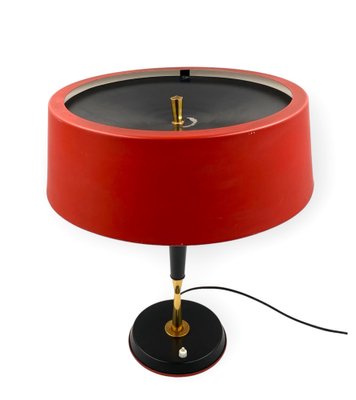 Mid-Century Red Table Lamp by Oscar Torlasco for Lumi, Italy, 1950s-TXN-1748929