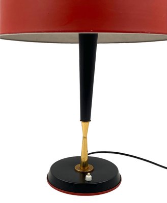 Mid-Century Red Table Lamp by Oscar Torlasco for Lumi, Italy, 1950s-TXN-1748929