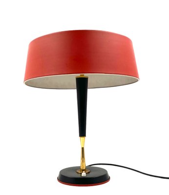 Mid-Century Red Table Lamp by Oscar Torlasco for Lumi, Italy, 1950s-TXN-1748929