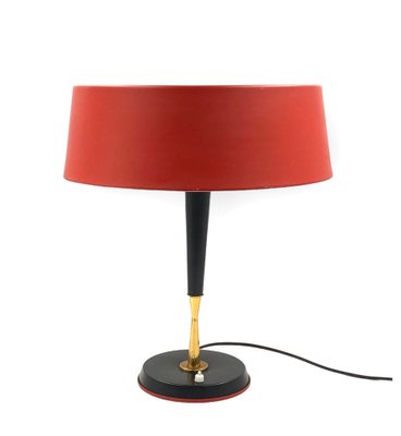 Mid-Century Red Table Lamp by Oscar Torlasco for Lumi, Italy, 1950s-TXN-1748929