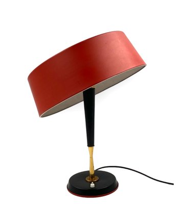 Mid-Century Red Table Lamp by Oscar Torlasco for Lumi, Italy, 1950s-TXN-1748929