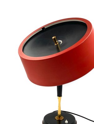 Mid-Century Red Table Lamp by Oscar Torlasco for Lumi, Italy, 1950s-TXN-1748929