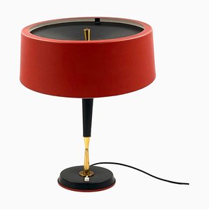 Mid-Century Red Table Lamp by Oscar Torlasco for Lumi, Italy, 1950s-TXN-1748929