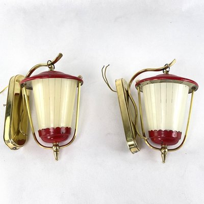 Mid-Century Red Wall Lamp, 1950s-JUZ-1431745