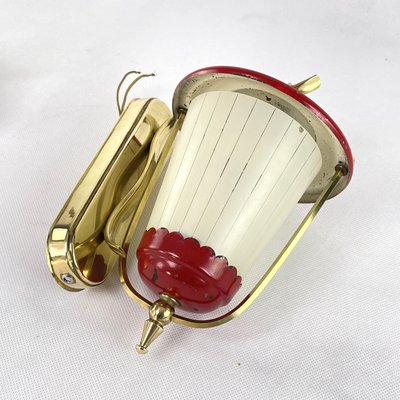 Mid-Century Red Wall Lamp, 1950s-JUZ-1431745